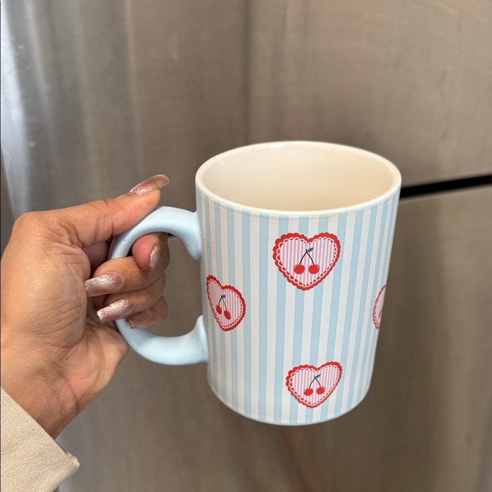 Striped Mug with Heart Design